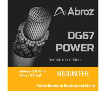 20 pieces Abroz DG67 Power 10-meter Badminton String (0.67mm) In White Color (Pack of 20 strings)