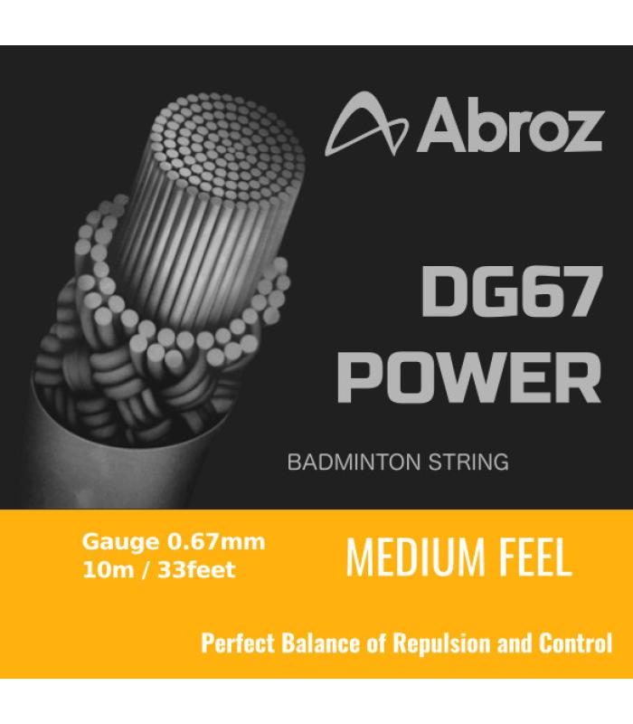 10 pieces Abroz DG67 Power 10-meter Badminton String (0.67mm) (Pack of 10 strings)