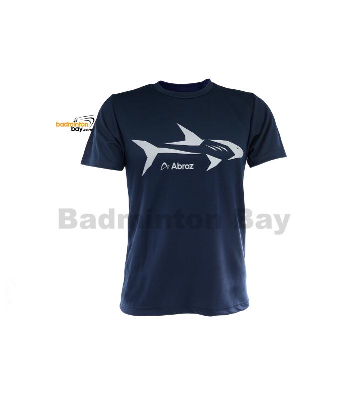 Abroz Round Neck Shark A002 Navy Blue T-Shirt Dry Fast Sports Jersey