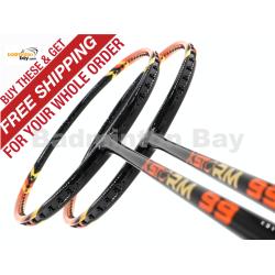 2 Pieces Deal: Abroz XStorm 99 Orange Badminton Racket (6U)