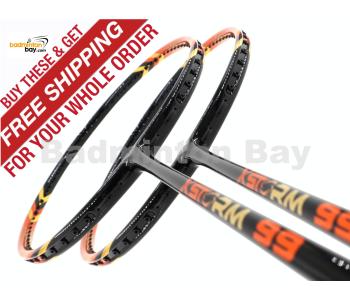 2 Pieces Deal: Abroz XStorm 99 Orange Badminton Racket (6U)