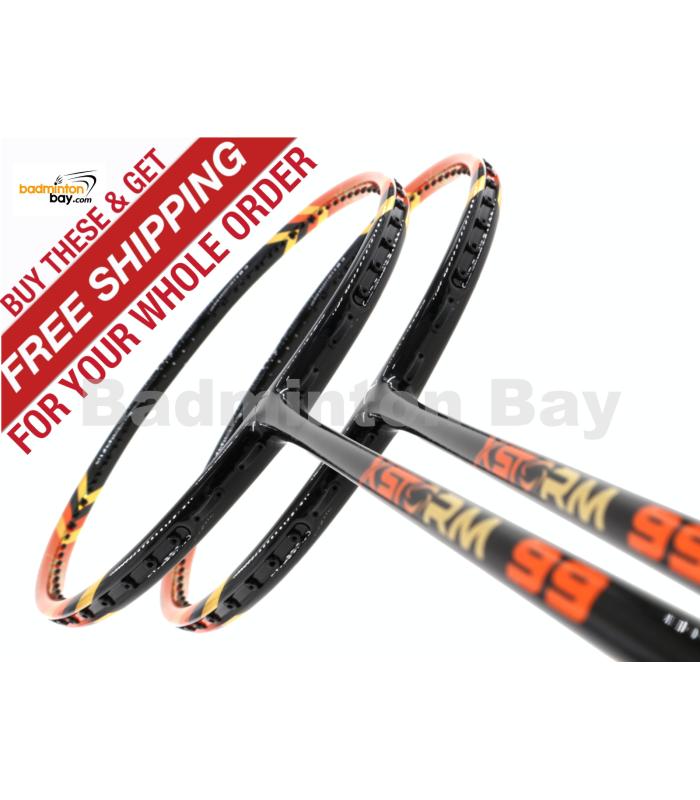 2 Pieces Deal: Abroz XStorm 99 Orange Badminton Racket (6U)