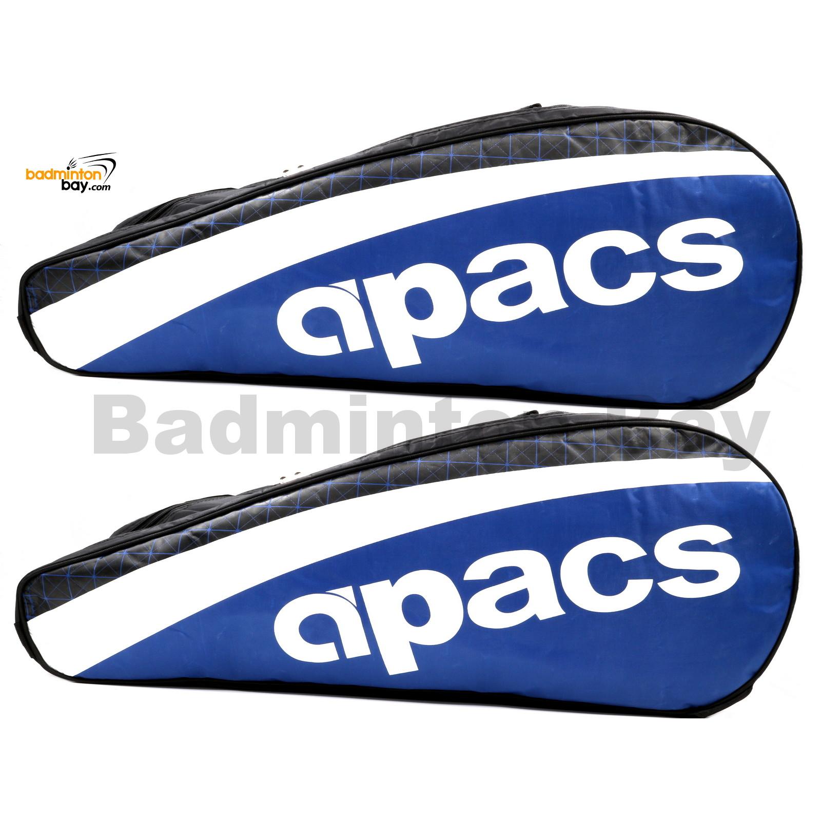 2 pieces Apacs 2 Compartments Padded Badminton Racket Bag AP2520 Blue