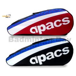 2 pieces Apacs 2 Compartments Padded Badminton Racket Bag AP2520 ( Red and Black )