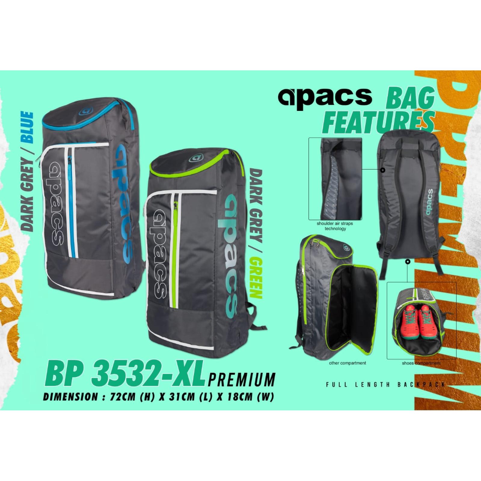 Apacs 2 Compartments Full Length Backpack Nonthermal Badminton Racket
