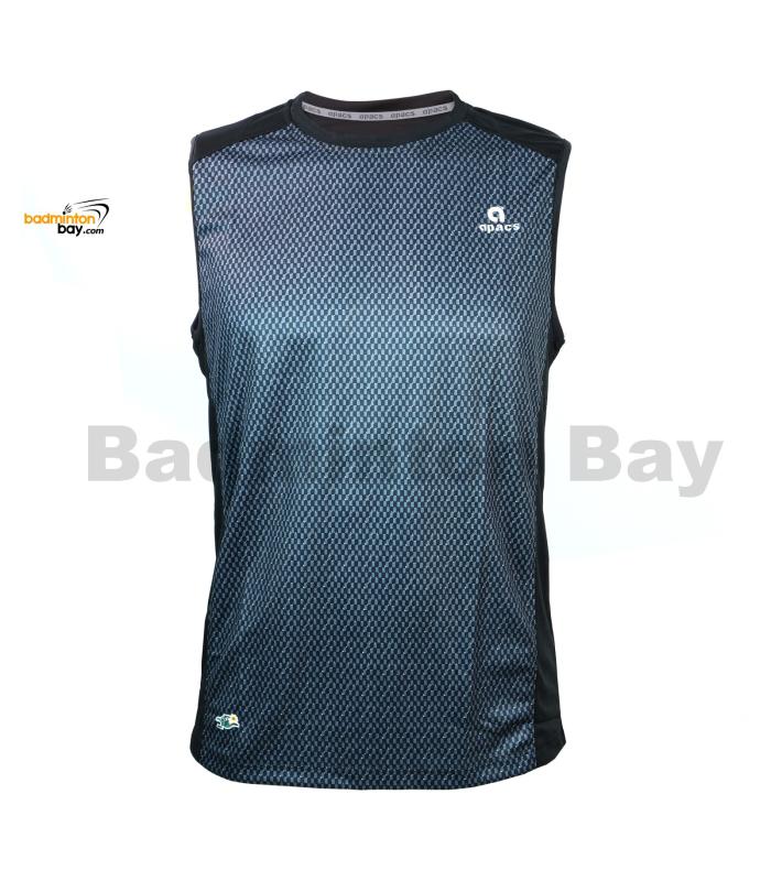 Apacs Dri-Fast AP10056 Black Sleeveless T-Shirt Quick Dry Sports Jersey