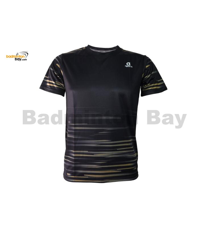 Apacs Dri-Fast RN10130 Black Gold Sports Quick Dry T-Shirt Jersey