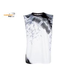 Apacs Dri-Fast SL22210-AT Sleeveless White Black Sports Quick Dry T-Shirt Jersey