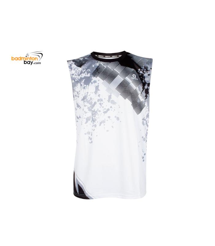 Apacs Dri-Fast SL22210-AT Sleeveless White Black Sports Quick Dry T-Shirt Jersey