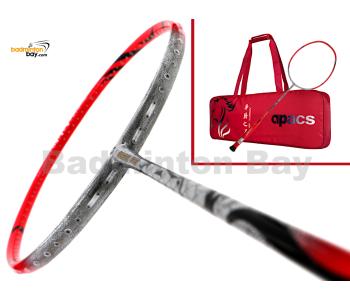 Apacs - Energetic Horse Limited Edition Bright Red Silver Badminton Racket with Single Bag