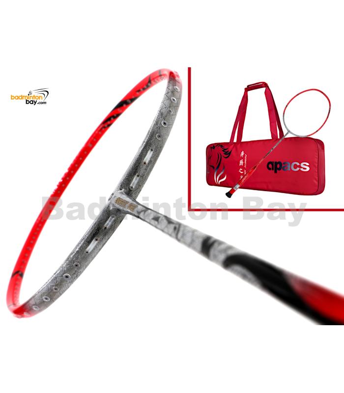 Apacs - Energetic Horse Limited Edition Bright Red Silver Badminton Racket with Single Bag