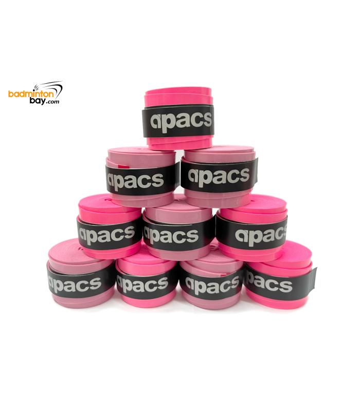 Apacs PU Overgrip AP-016 ( 10-pieces ) Pink and Neon Pink Color for Badminton Squash Tennis Racket Grip