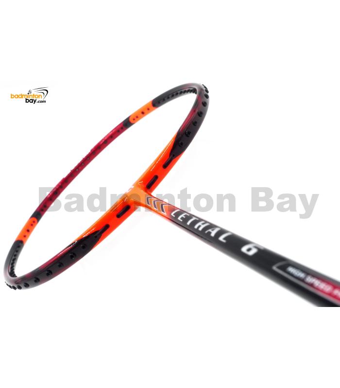 ~Out of stock Apacs Lethal 6 Red Orange Badminton Racket (5U)