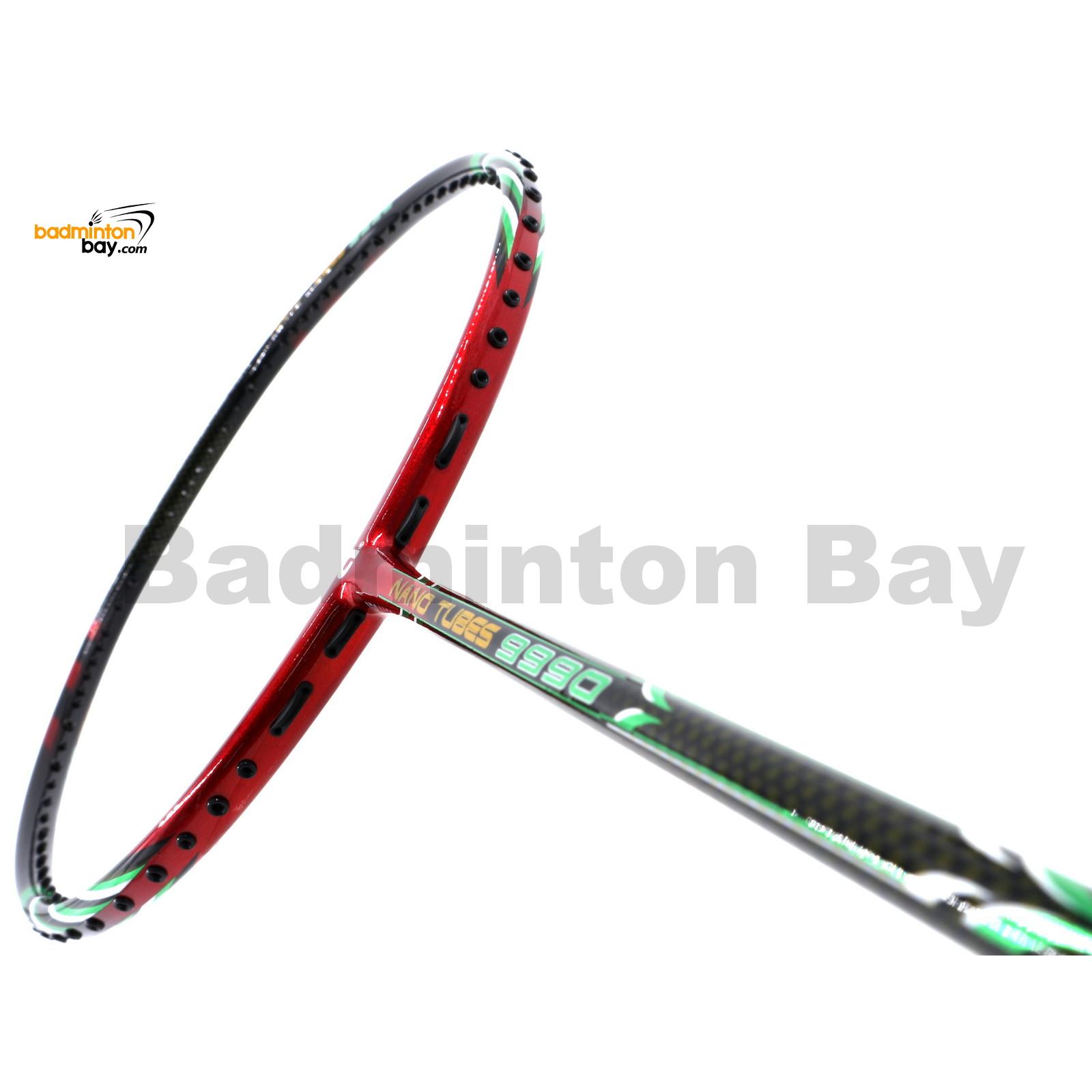 Apacs Nano Tubes 9990 Red Racket 4U PU Grip Free Stringing +String 