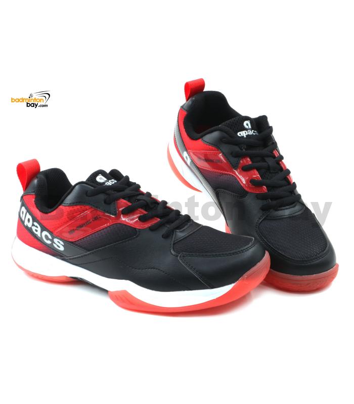 Apacs Advantage 625 Black Red Indoor Badminton Squash Court Shoes With Improved Cushioning