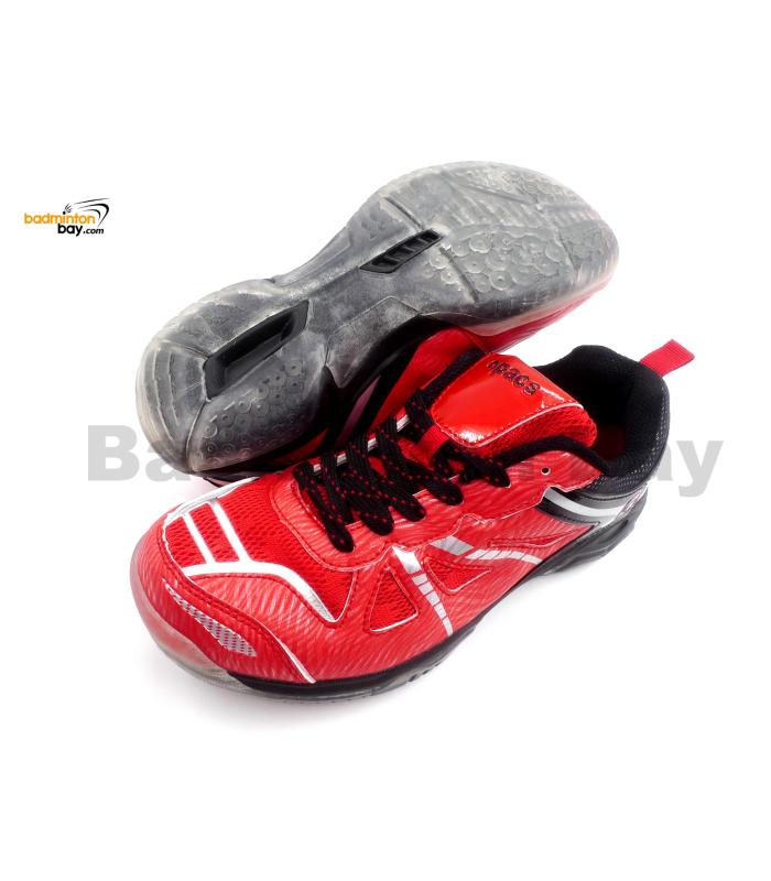 Apacs Cushion Power 070 Red Badminton Shoes With Transparent Outsole and Improved Cushioning