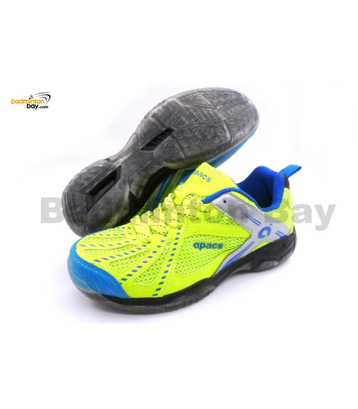 Apacs Cushion Power 071 Neon Green Badminton Shoes With Transparent Outsole and Improved Cushioning