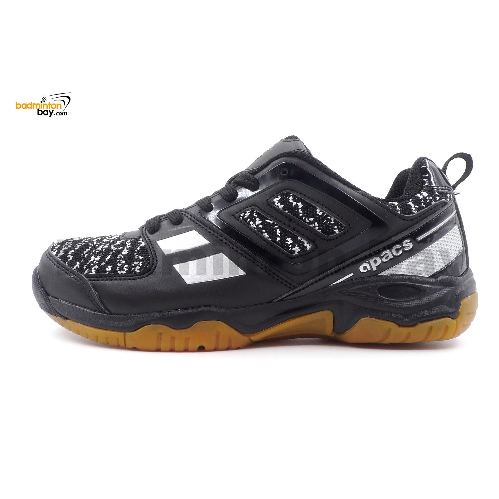 Apacs Cushion Power 073 Black Badminton Shoes With Improved Cushioning