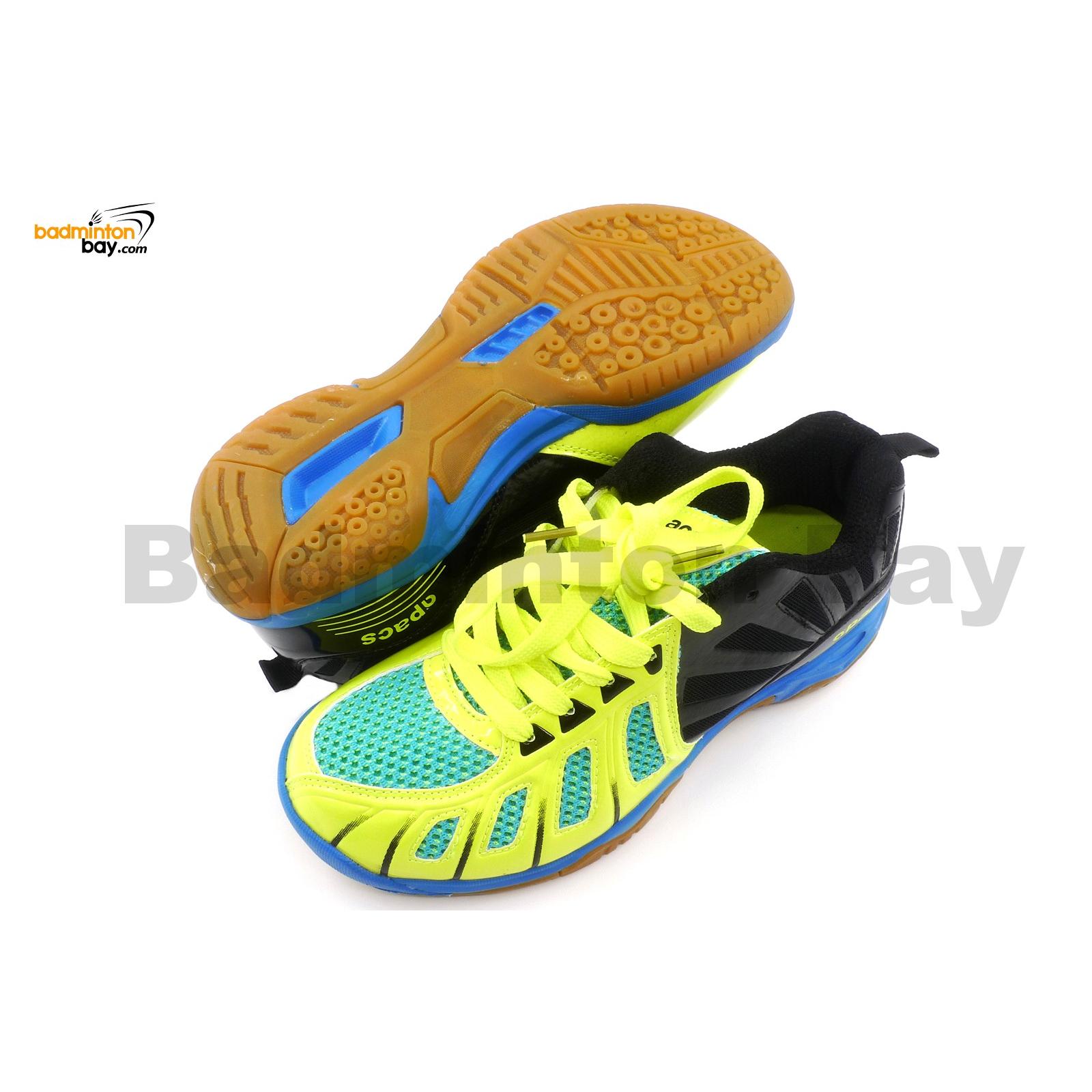 Apacs Cushion Power 075 Yellow Black Badminton Shoes With ...