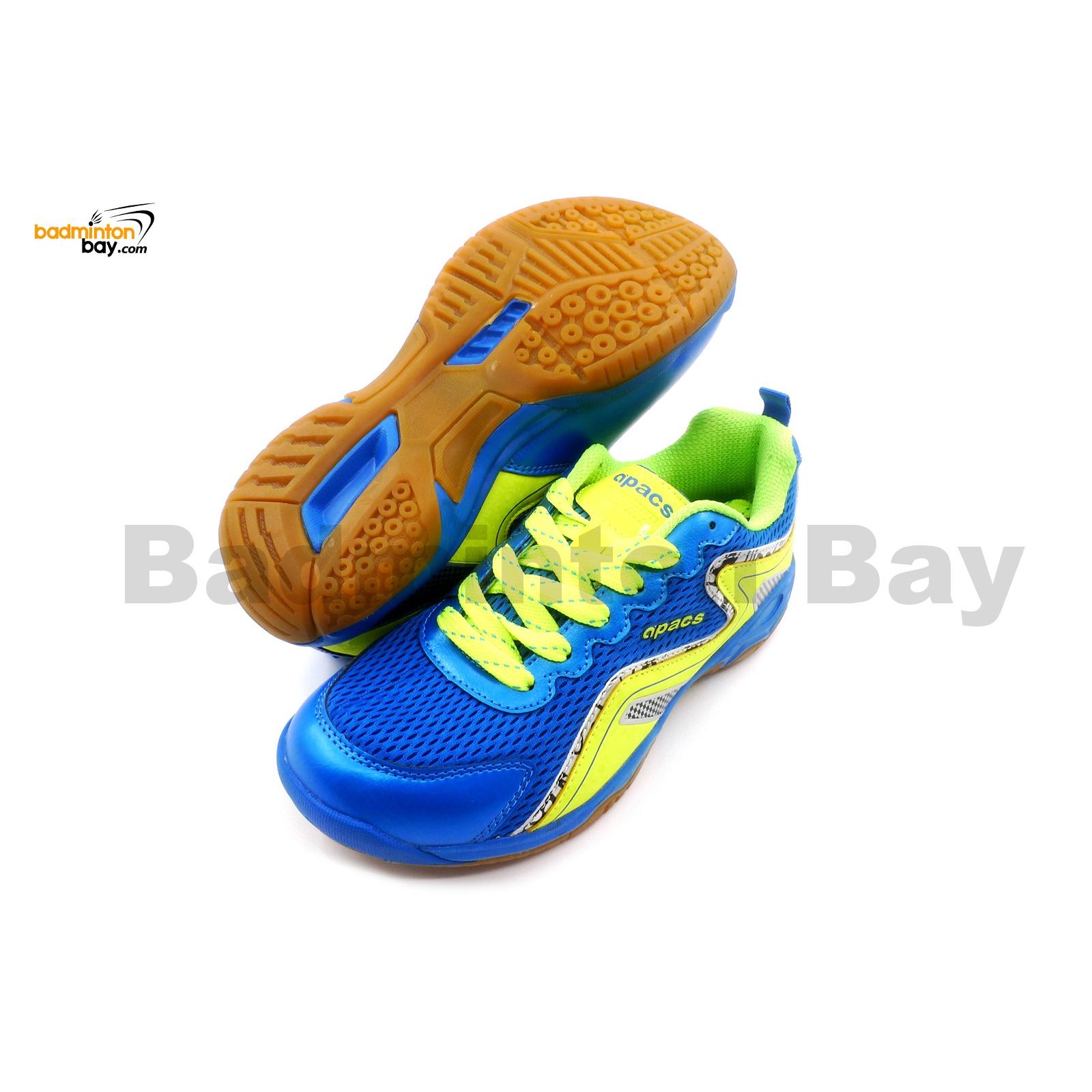 Apacs Cushion Power 077 Blue Neon Green Badminton Shoes With Improved ...