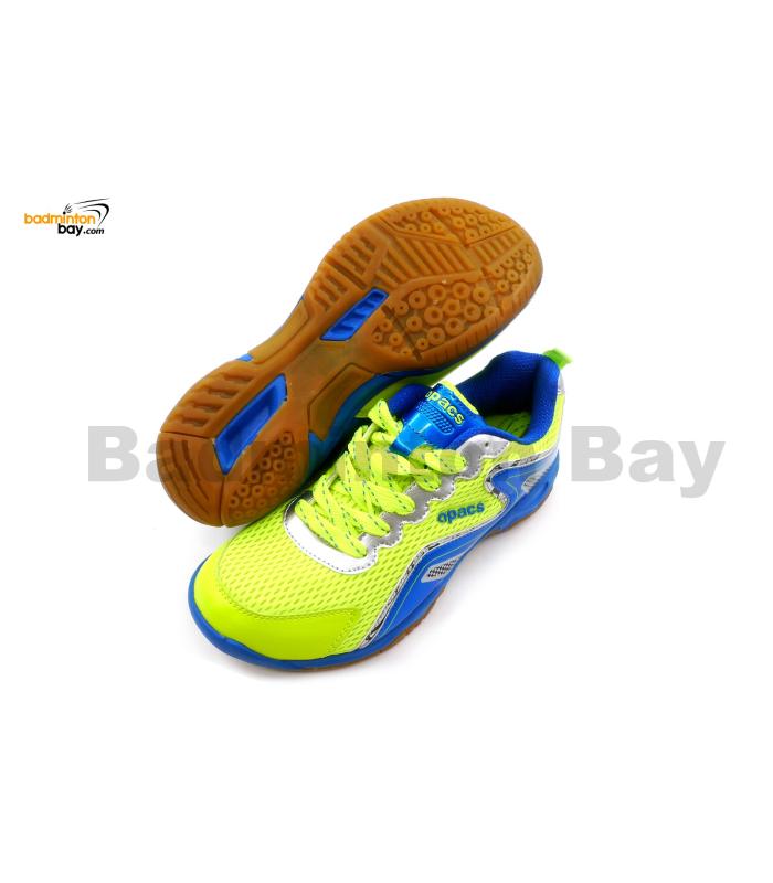 Apacs Cushion Power 077 Neon Green Blue Badminton Shoes With Improved Cushioning