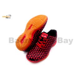 Apacs Cushion Power 078 Black Red Badminton Shoes With Improved Cushioning