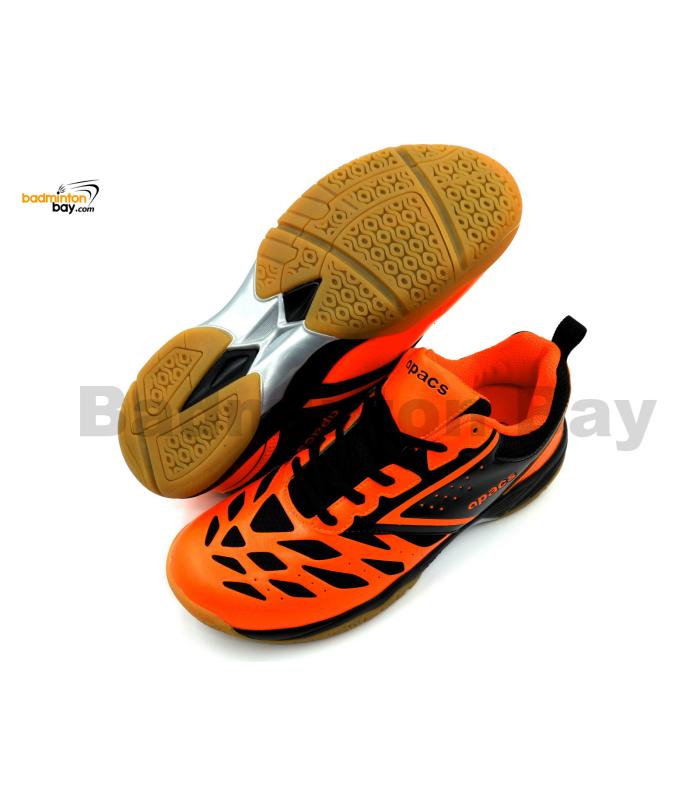 Apacs Cushion Power 081 Orange Black Badminton Shoes With Improved Cushioning