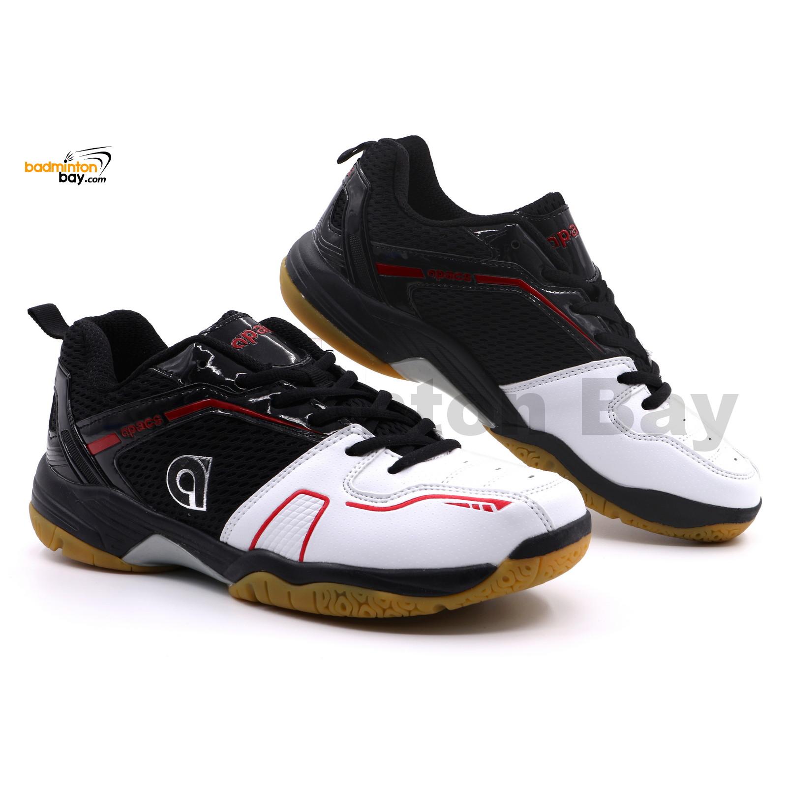 Apacs Cushion Power 082 Black White Badminton Shoes With Improved ...