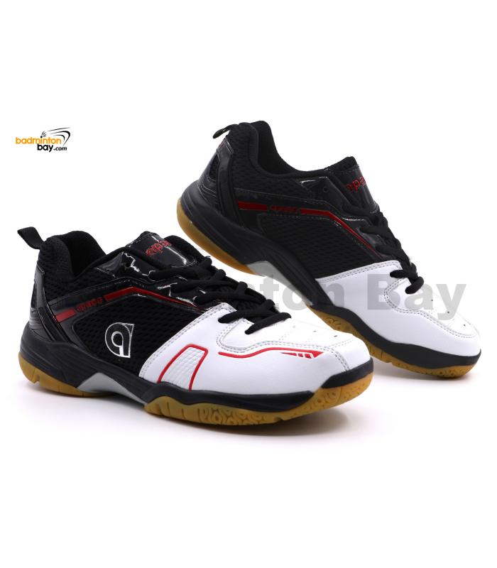 Apacs Cushion Power 082 Black White Badminton Shoes With Improved Cushioning & Technology