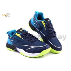 Apacs Cushion Power CP507 Navy Neon Green Indoor Badminton Squash Court Shoes With Improved Cushioning