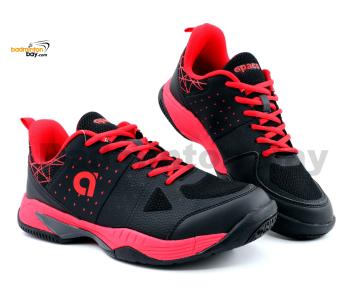 Apacs Cushion Power CP508-XY Black Red Indoor Badminton Squash Court Shoes With Improved Cushioning