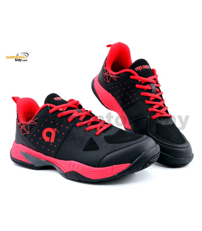 Apacs Cushion Power CP508-XY Black Red Indoor Badminton Squash Court Shoes With Improved Cushioning