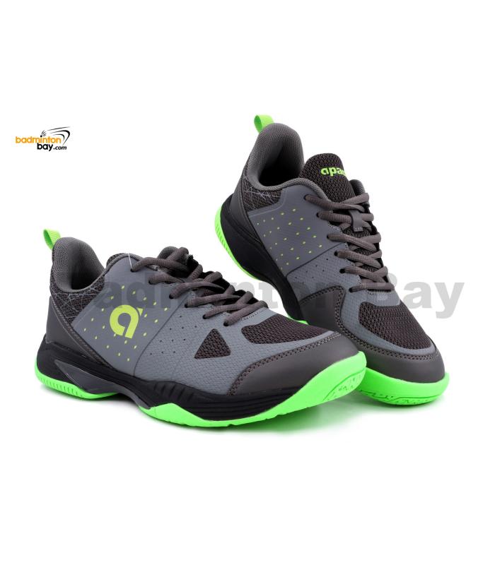 Apacs Cushion Power CP508-XY Grey Green Indoor Badminton Squash Court Shoes With Improved Cushioning