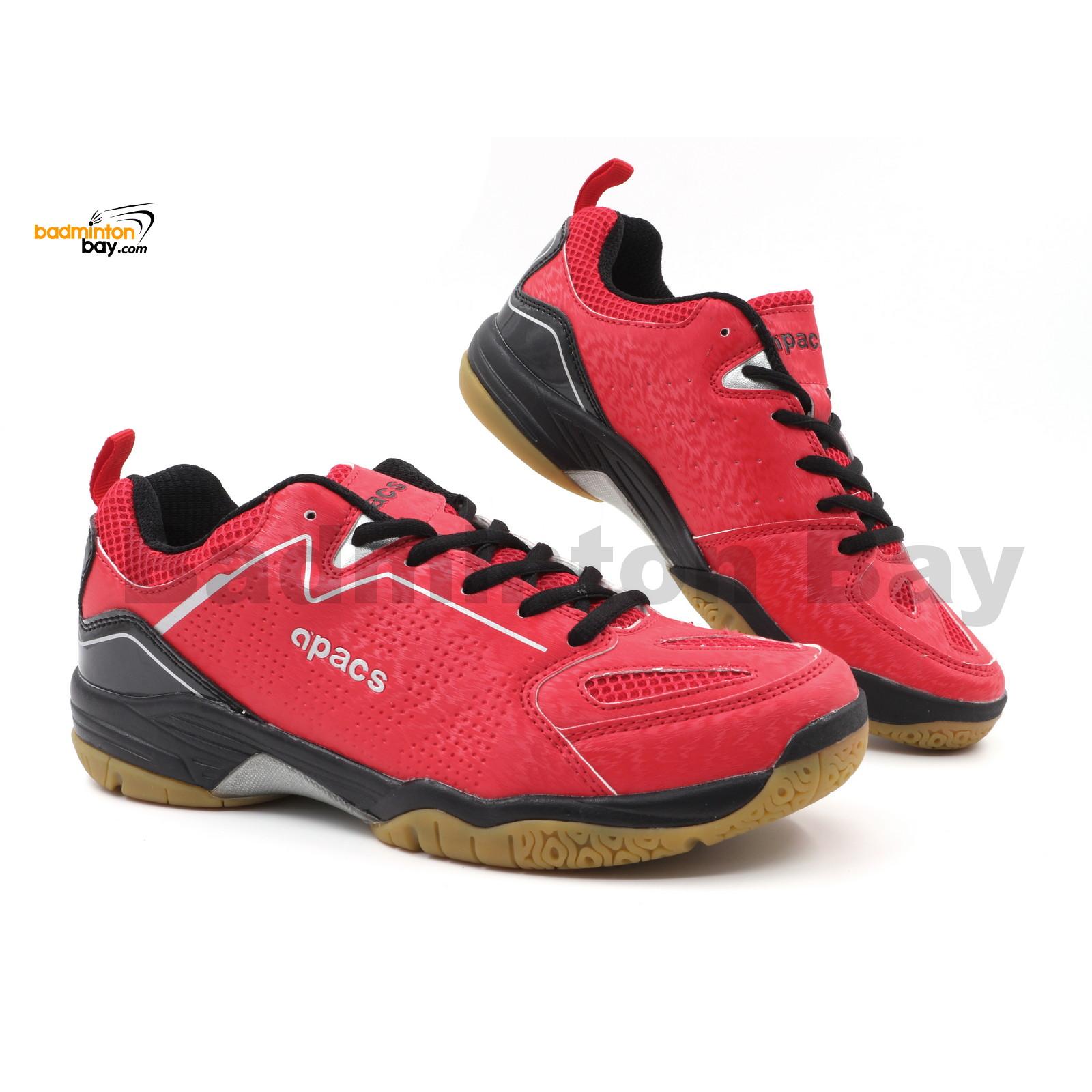 Apacs Cushion Power Sp 602 Red Badminton Shoes With Improved Cushioning Technology