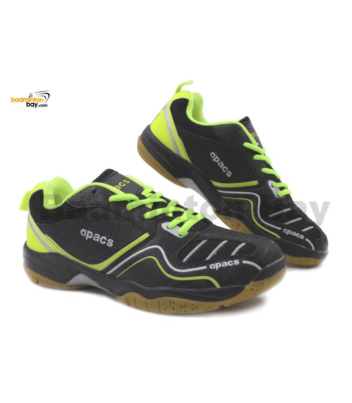 Apacs Cushion Power SP-603 Black Neon Green Badminton Shoes With Improved Cushioning & Technology