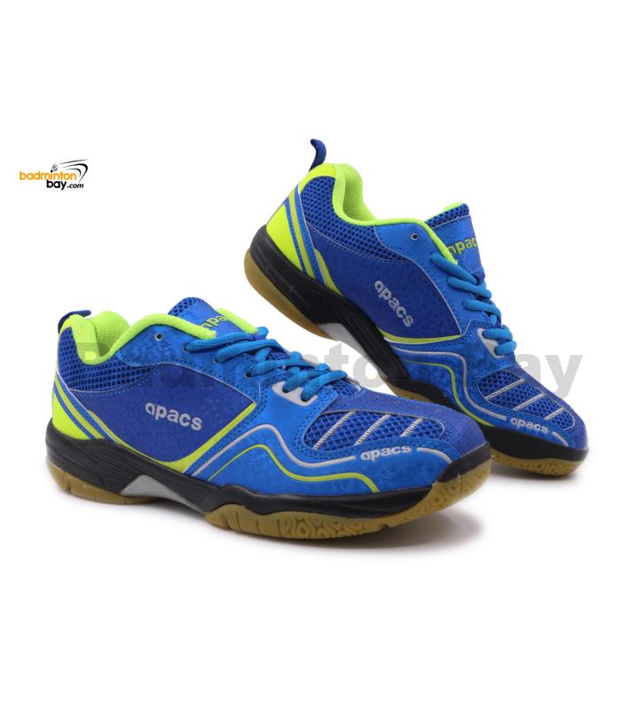 Apacs Cushion Power SP-603 Blue Neon Green Badminton Shoes With Improved Cushioning & Technology