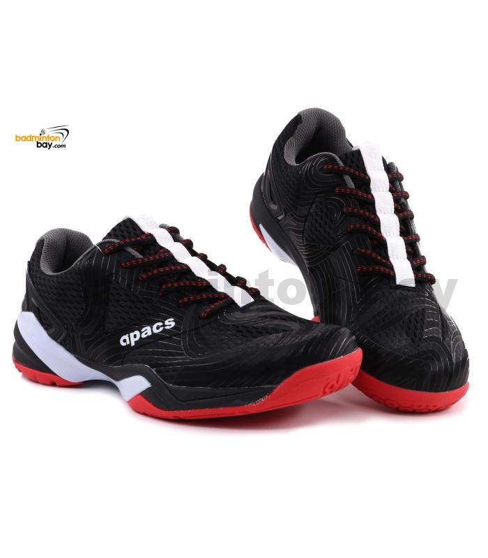 Apacs Performance 668 Shoes Black Indoor Badminton Court Shoes With Improved Cushioning and Outsole