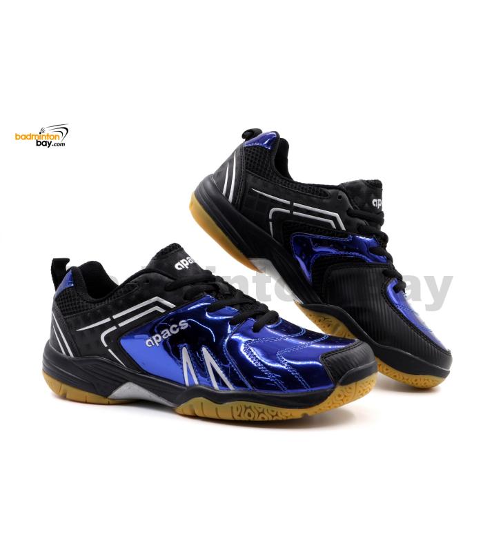 Limited Edition Apacs Cushion Power SP-605 Chrome Blue Black Badminton Shoes With Improved Cushioning