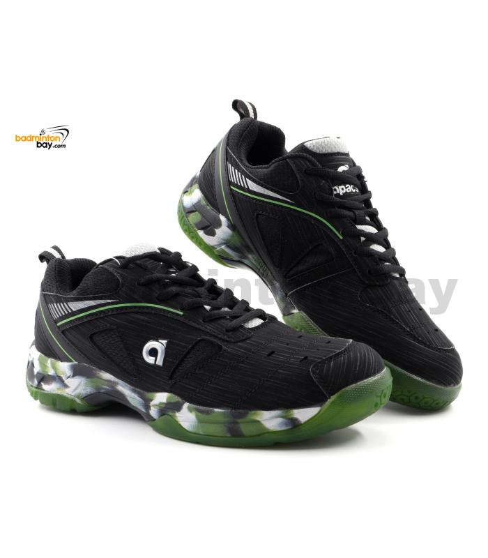 Apacs Cushion Power SP-608F II Black Green Grey Badminton Shoes With Improved Cushioning