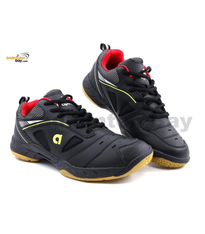Apacs Cushion Power SP610-F Black Red Indoor Badminton Squash Court Shoes With Improved Cushioning