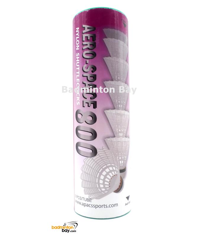 Apacs Aero-Space 800 Badminton Nylon Shuttlecock (6 pieces in a tube) : Green Line - Slow Speed