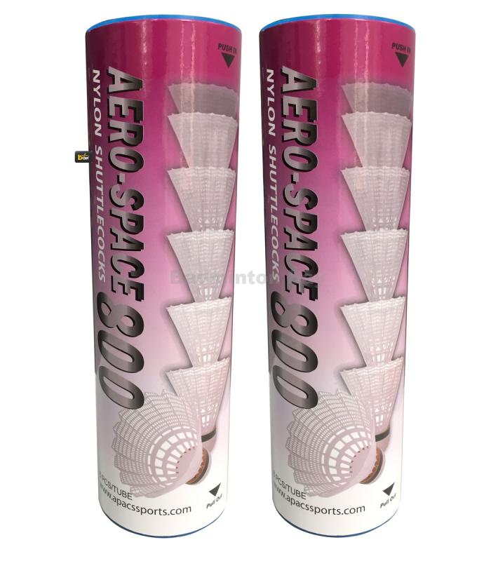 2 tubes Apacs Aero-Space 800 Badminton Nylon Shuttlecock (12 pieces)