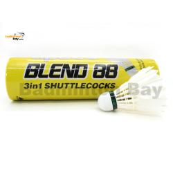 Apacs Blend 88 Natural Feather with Nylon Stem Badminton Feather Shuttlecock (6 in 1) 
