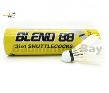 Apacs Blend 88 Natural Feather with Nylon Stem Badminton Feather Shuttlecock (6 in 1) 