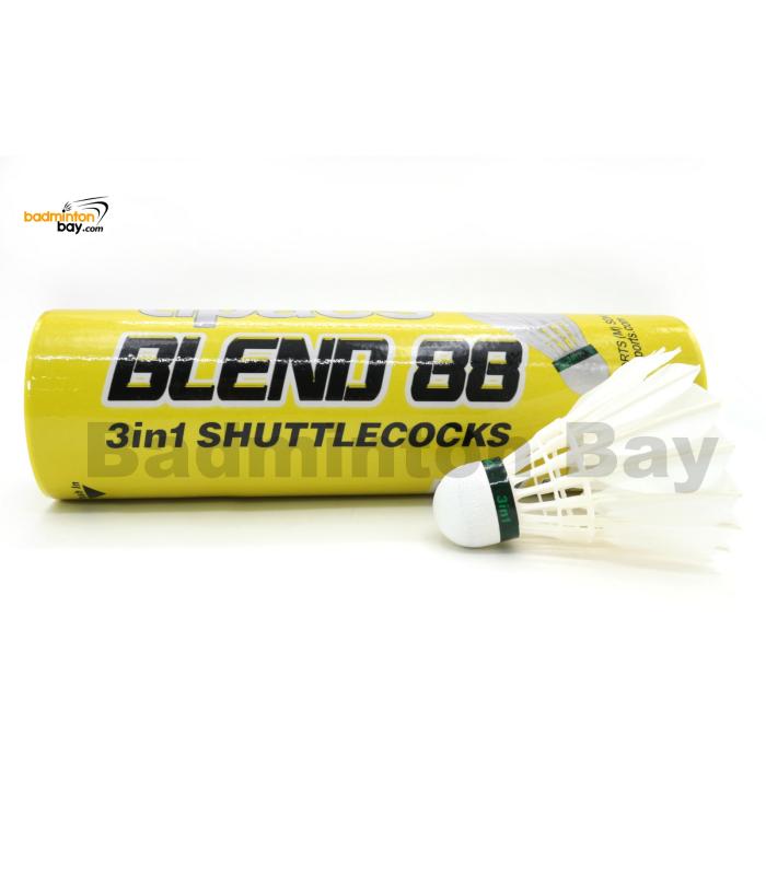 Apacs Blend 88 Natural Feather with Nylon Stem Badminton Feather Shuttlecock (6 in 1) 