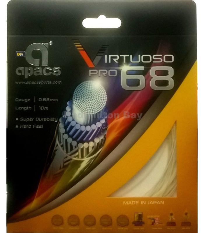 ~Out of stock Apacs Virtuoso Pro 68 (0.68mm) Badminton String Made in Japan - Hard Feel