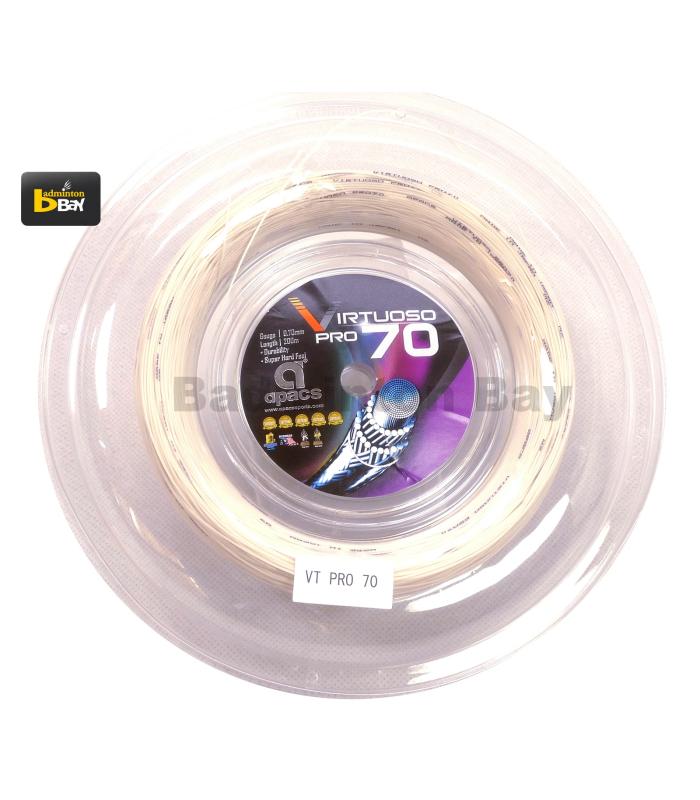 ~Out of stock 200m Reel - Apacs Virtuoso Pro 70 (0.70mm) Badminton String Made in Japan - Hard Feel