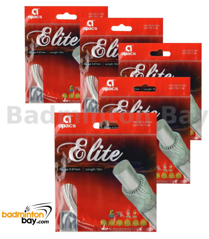 5 pieces Apacs Elite (0.67mm) Badminton String