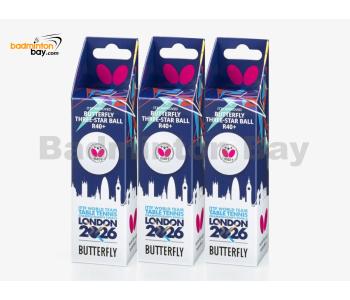 Butterfly WTTTC London 2026 3-Star R40+ Plastic Table Tennis Ping Pong White Ball 40mm (9 Balls) Limited Edition
