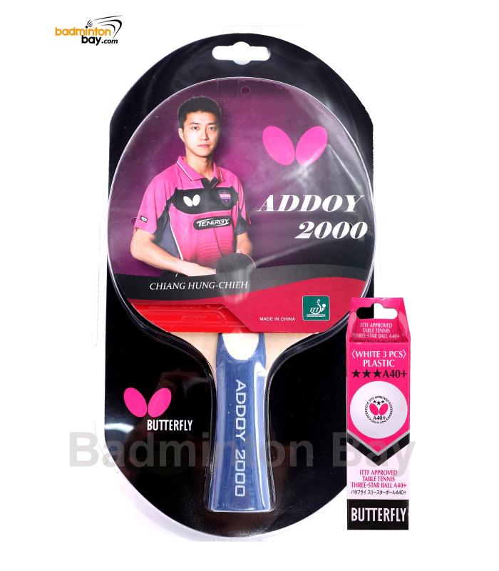 Butterfly Addoy 2000 FL Shakehand Table Tennis Racket Ping Pong Bat With A40+ Balls